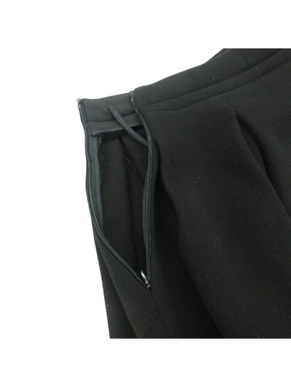 Miu Miu Skirt Flare Tuck Box Pleats Wool Black - Picture 5 of 7